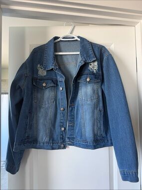 SHEIN Distressed Women’s Denim Jacket Size 1XL 14